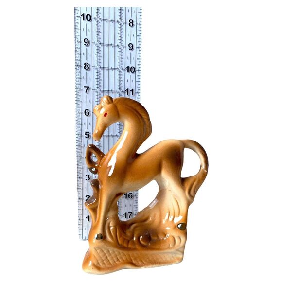 Vintage Ceramic Prancing Horse Figurine: Mid Century Modern Equestrian Decor - Picture 2 of 7